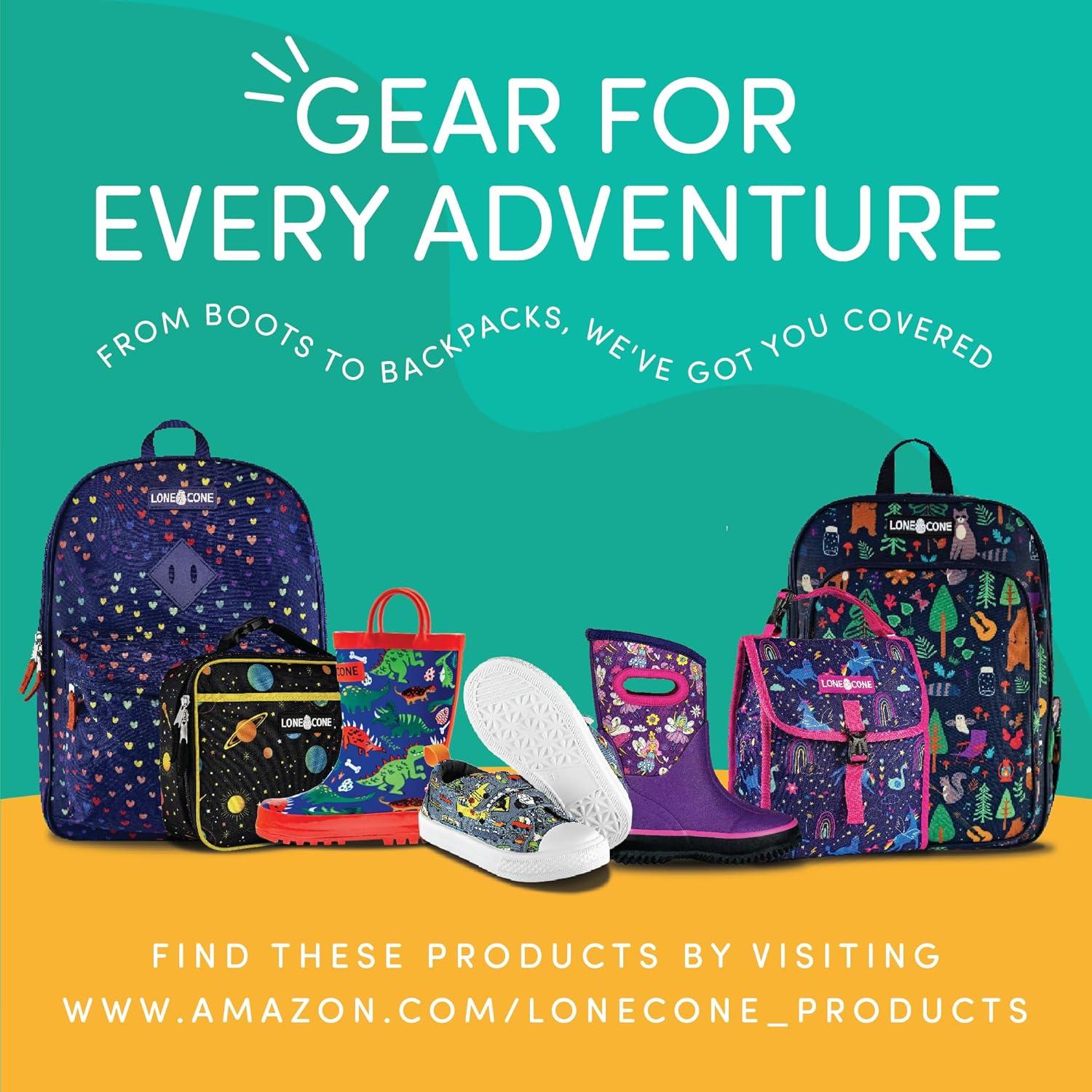 imageLone Cone Kids Rain Boots for Girls ampamp Boys Waterproof Natural Rubber Toddler Rain Boots with NonSlip Outsole ampamp Easy Pull Handles Solid Pattern ampamp Glitter Designs32 Moonbeam Glitter Lightup