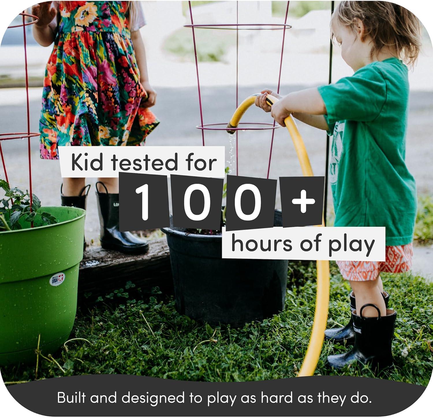 imageLone Cone Kids Rain Boots for Girls ampamp Boys Waterproof Natural Rubber Toddler Rain Boots with NonSlip Outsole ampamp Easy Pull Handles Solid Pattern ampamp Glitter Designs26 Shiny Black