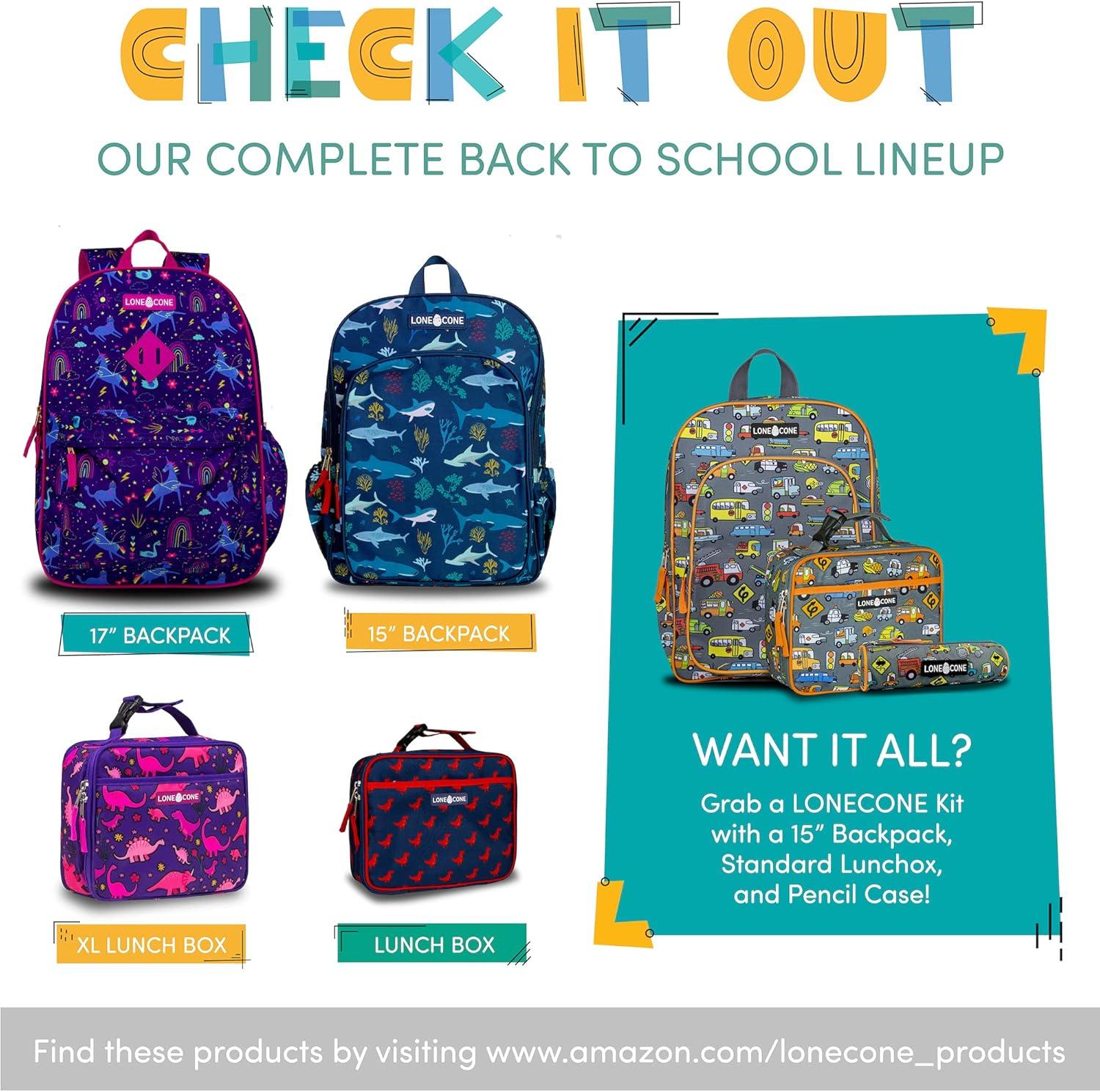 imageLone Cone School Kids Backpacks for Girls ampamp Boys Kindergarten ampamp Elementary cute Toddler Backpack for Girls ampamp Boys Preschool Grades 13 Little Learner 15quot tall School of Mermaids