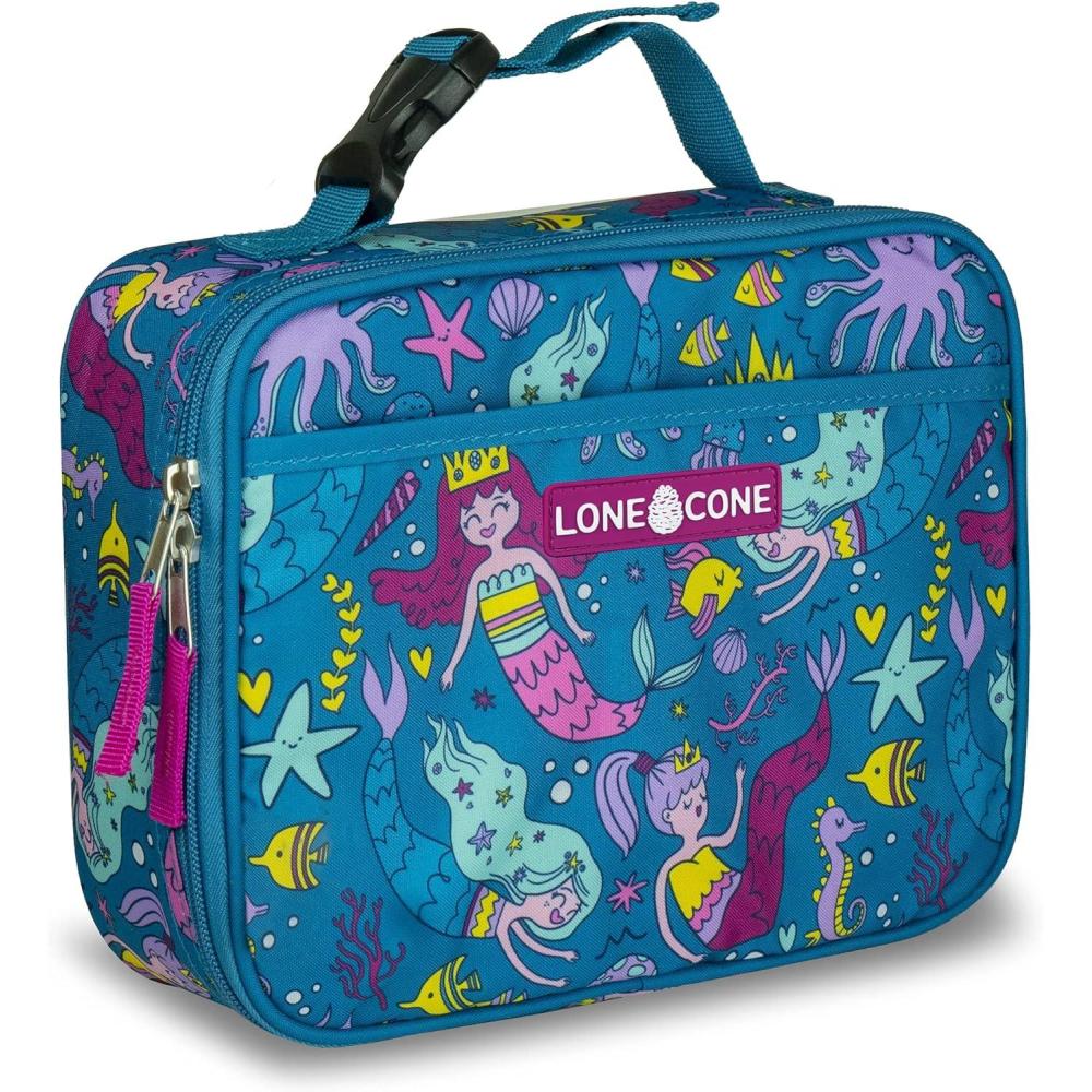 imageLone Cone Kids Insulated Lunch Box  Fun Patterns for Boys and Girls Beautiful Mermaids Standard