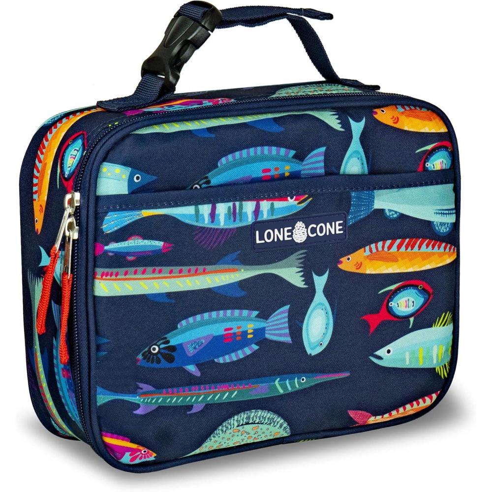 imageLone Cone Kids Insulated Lunch Box  Fun Patterns for Boys and Girls Deep Sea Standard