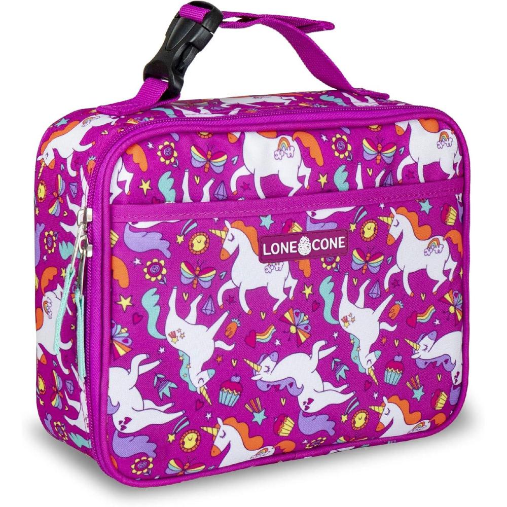 imageLone Cone Kids Insulated Lunch Box  Fun Patterns for Boys and Girls Mary the Unicorn XLarge