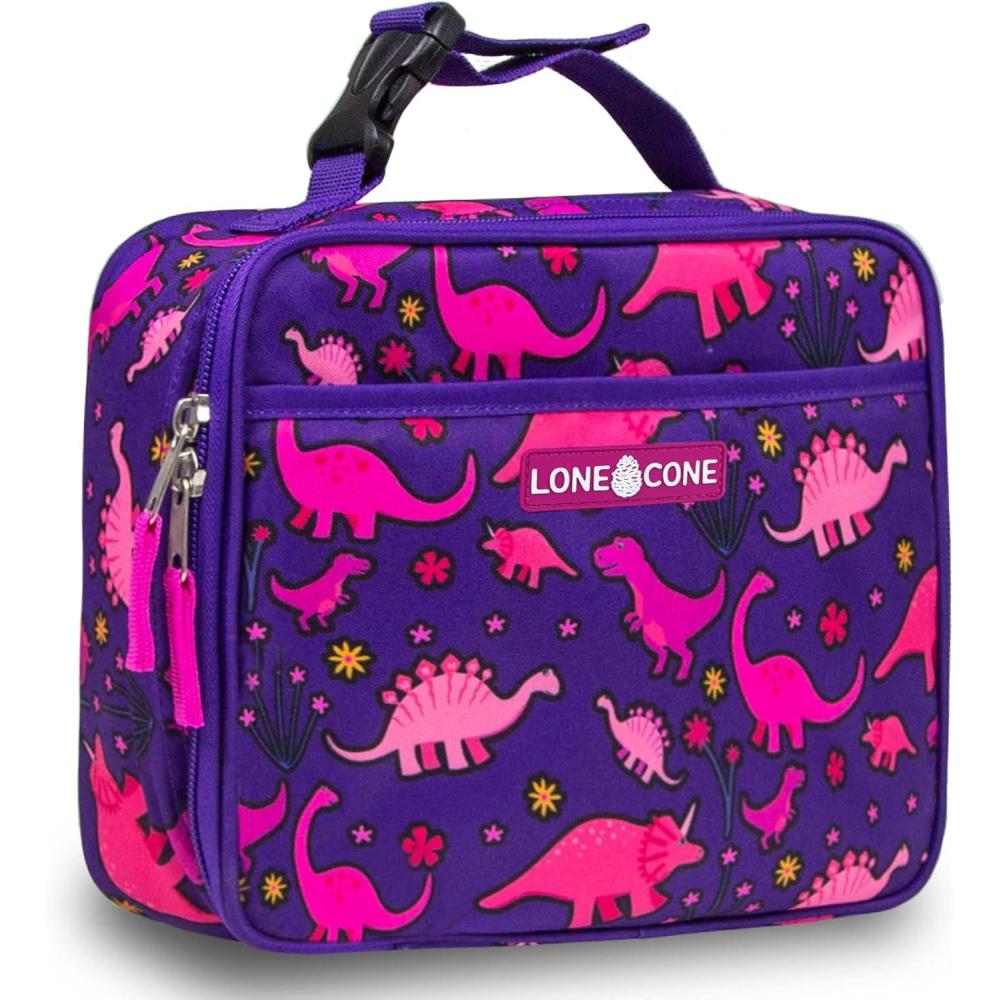 imageLone Cone Kids Insulated Lunch Box  Fun Patterns for Boys and Girls PinkOSaurus Rex Standard