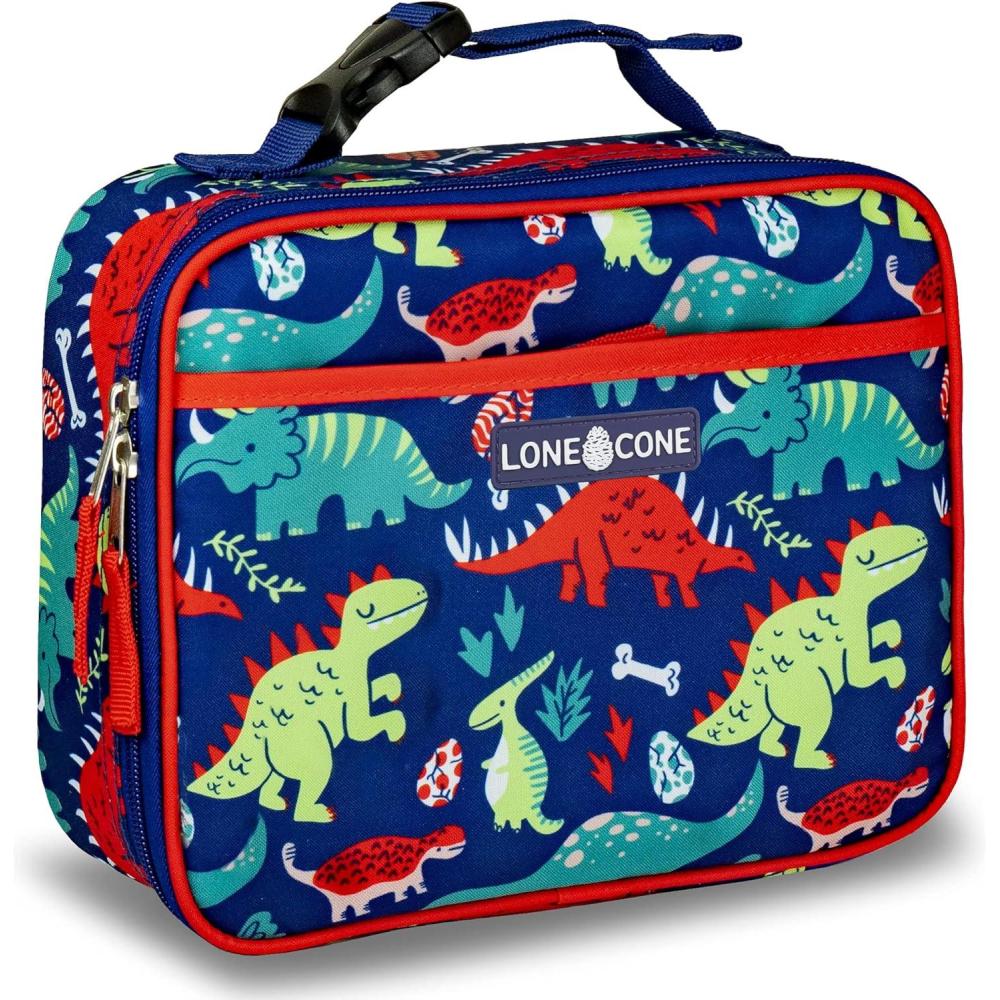 imageLone Cone Kids Insulated Lunch Box  Fun Patterns for Boys and Girls SnackOSaurus Standard