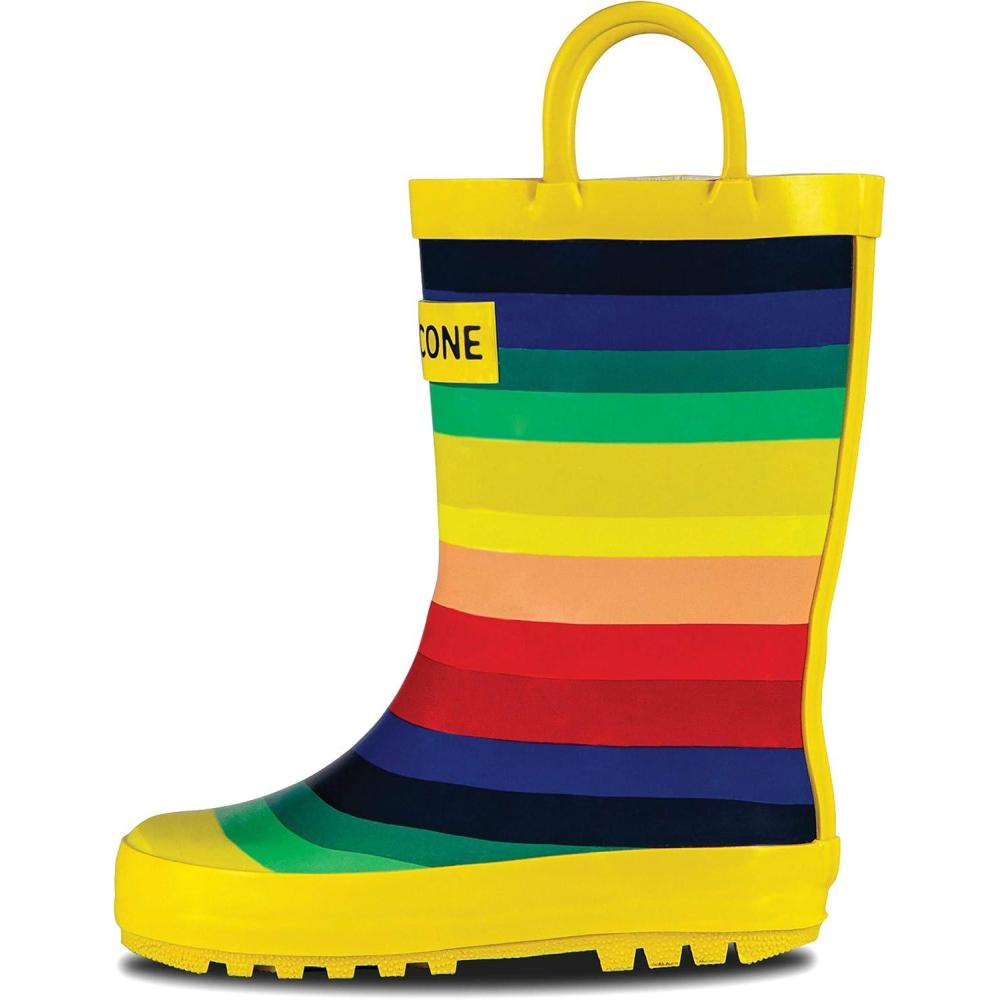 imageLone Cone Kids Rain Boots for Girls ampamp Boys  Waterproof Natural Rubber Toddler Rain Boots with NonSlip Outsole ampamp Easy Pull Handles  Solid Pattern ampamp Glitter Designs20  Chasing Rainbows