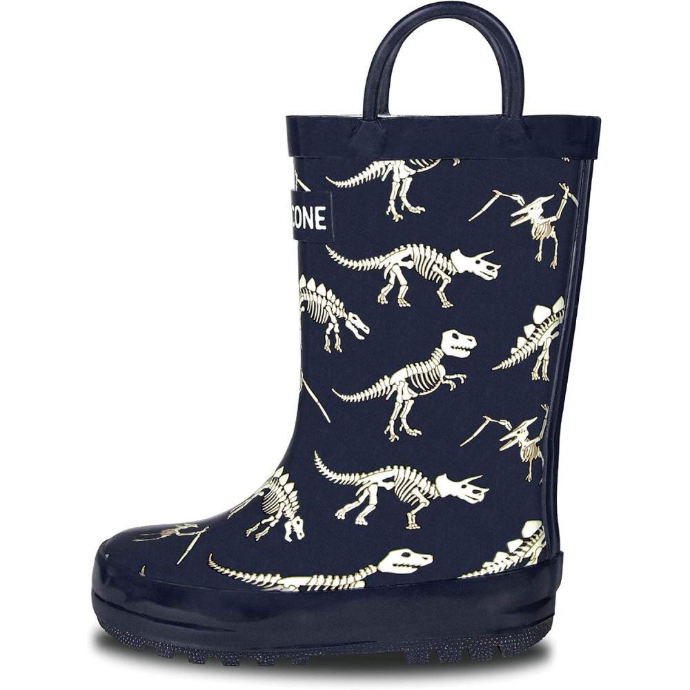 imageLone Cone Kids Rain Boots for Girls ampamp Boys  Waterproof Natural Rubber Toddler Rain Boots with NonSlip Outsole ampamp Easy Pull Handles  Solid Pattern ampamp Glitter Designs04  No Bones About It