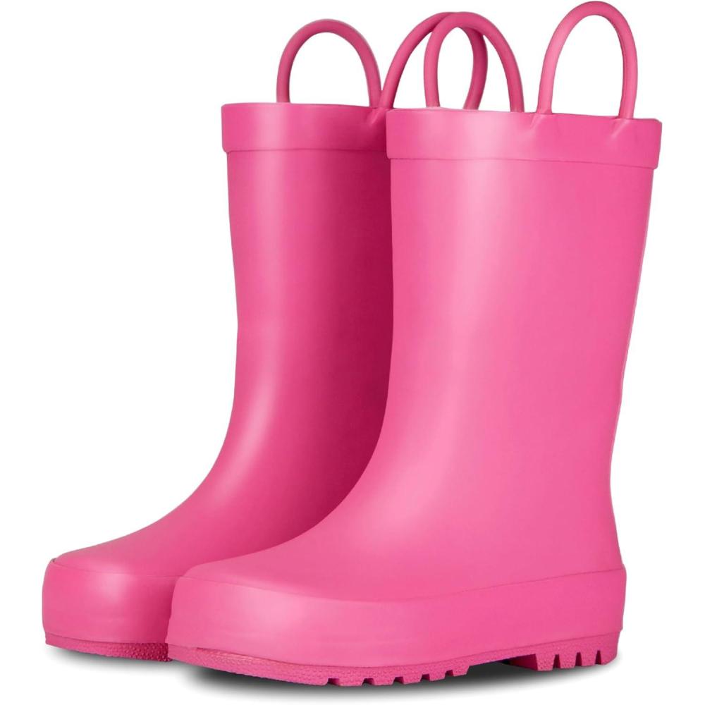 imageLone Cone Premium Natural Rubber Rain Boots for Toddlers and Kids with Solid DesignBubblegum Pink