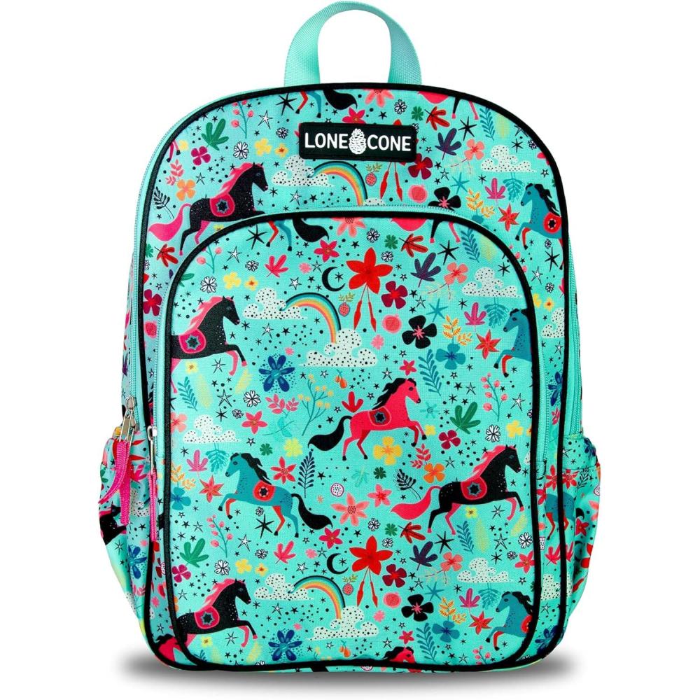 imageLone Cone School Kids Backpacks for Girls ampamp Boys Kindergarten ampamp Elementary cute Toddler Backpack for Girls ampamp Boys Preschool Grades 13 Little Learner 15quot tall Moroccan Horses