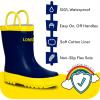 Lone Cone Kids Rain Boots for Girls & Boys – Waterproof Natural Rubber Toddler Rain Boots with Non-Slip Outsole & Easy Pull Handles – Solid, Pattern & Glitter Designs(30 – Classic Navy)