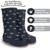 Lone Cone Kids Rain Boots for Girls & Boys – Waterproof Natural Rubber Toddler Rain Boots with Non-Slip Outsole & Easy Pull Handles – Solid, Pattern & Glitter Designs(36 – Shark-tastic – No Handles | Matte Finish)