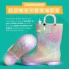 Lone Cone Kids Rain Boots for Girls & Boys – Waterproof Natural Rubber Toddler Rain Boots with Non-Slip Outsole & Easy Pull Handles – Solid, Pattern & Glitter Designs(31 – Cosmic Swirl – Glitter | Light-up)