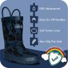 Lone Cone Kids Rain Boots for Girls & Boys – Waterproof Natural Rubber Toddler Rain Boots with Non-Slip Outsole & Easy Pull Handles – Solid, Pattern & Glitter Designs(25 – Stealth Storm Camo)