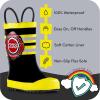 Lone Cone Kids Rain Boots for Girls & Boys – Waterproof Natural Rubber Toddler Rain Boots with Non-Slip Outsole & Easy Pull Handles – Solid, Pattern & Glitter Designs(24 – Fire Chief)