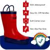 Lone Cone Kids Rain Boots for Girls & Boys – Waterproof Natural Rubber Toddler Rain Boots with Non-Slip Outsole & Easy Pull Handles – Solid, Pattern & Glitter Designs(29 – Firetruck Red)