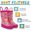 Lone Cone Kids Rain Boots for Girls & Boys – Waterproof Natural Rubber Toddler Rain Boots with Non-Slip Outsole & Easy Pull Handles – Solid, Pattern & Glitter Designs(Girl’s Rush Hour)