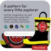 Lone Cone Kids Rain Boots for Girls & Boys – Waterproof Natural Rubber Toddler Rain Boots with Non-Slip Outsole & Easy Pull Handles – Solid, Pattern & Glitter Designs(24 – Fire Chief)