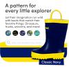 Lone Cone Kids Rain Boots for Girls & Boys – Waterproof Natural Rubber Toddler Rain Boots with Non-Slip Outsole & Easy Pull Handles – Solid, Pattern & Glitter Designs(30 – Classic Navy)