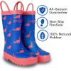 Lone Cone Kids Rain Boots for Girls & Boys – Waterproof Natural Rubber Toddler Rain Boots with Non-Slip Outsole & Easy Pull Handles – Solid, Pattern & Glitter Designs(08 – Dino-mite – Handles | Matte Finish)