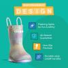 Lone Cone Kids Rain Boots for Girls & Boys – Waterproof Natural Rubber Toddler Rain Boots with Non-Slip Outsole & Easy Pull Handles – Solid, Pattern & Glitter Designs(31 – Cosmic Swirl – Glitter | Light-up)