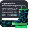 Lone Cone Kids Rain Boots for Girls & Boys – Waterproof Natural Rubber Toddler Rain Boots with Non-Slip Outsole & Easy Pull Handles – Solid, Pattern & Glitter Designs(09 – Rad-o-saurus)