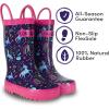 Lone Cone Kids Rain Boots for Girls & Boys – Waterproof Natural Rubber Toddler Rain Boots with Non-Slip Outsole & Easy Pull Handles – Solid, Pattern & Glitter Designs(22 – Unicorn Dreams)
