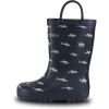 Lone Cone Kids Rain Boots for Girls & Boys – Waterproof Natural Rubber Toddler Rain Boots with Non-Slip Outsole & Easy Pull Handles – Solid, Pattern & Glitter Designs(11 – Shark-tastic – Handles | Matte Finish)