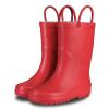 Lone Cone Premium Natural Rubber Rain Boots for Toddlers and Kids with Solid Design(Cherry Red)