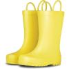 Lone Cone Premium Natural Rubber Rain Boots for Toddlers and Kids with Solid Design(Sunshine Yellow)